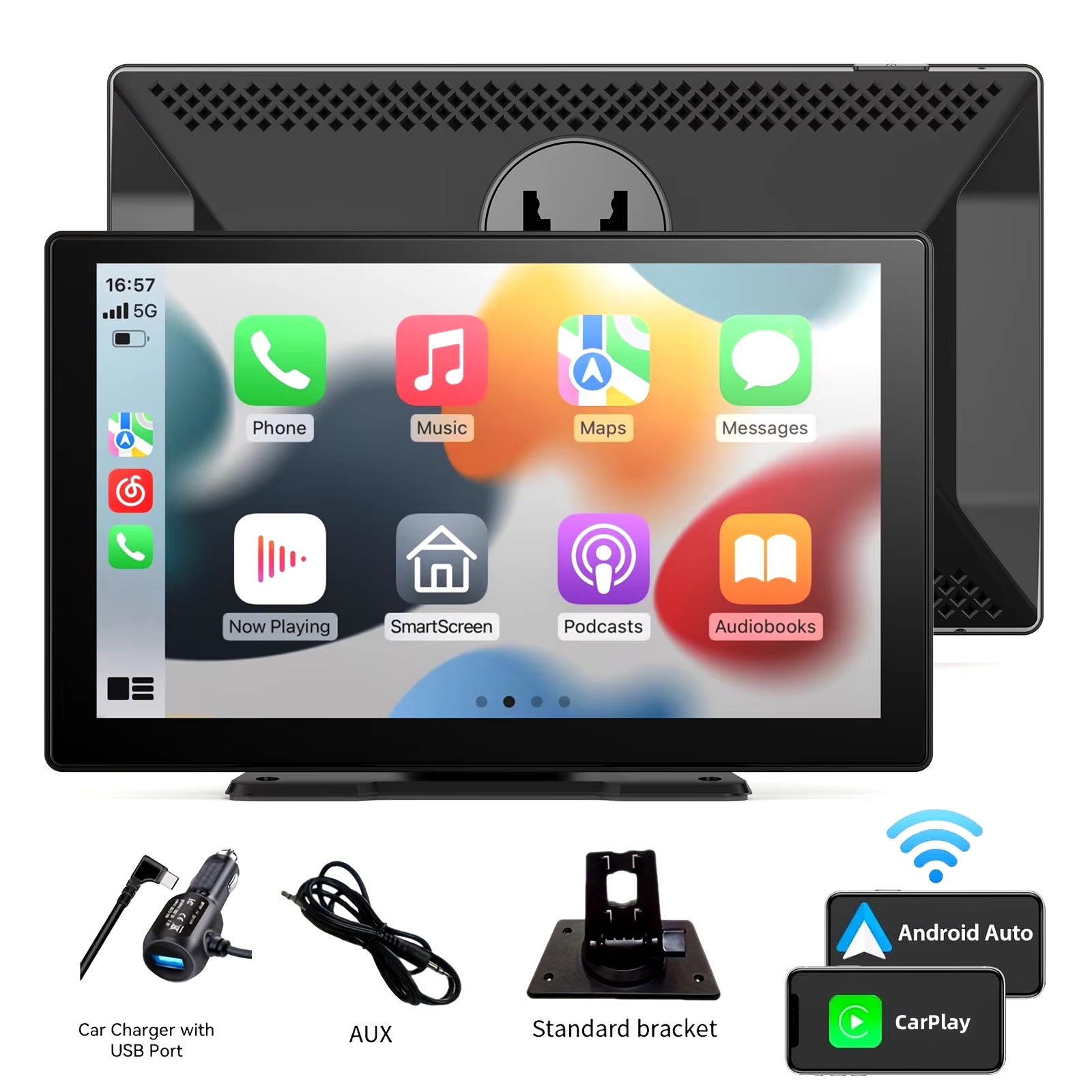 Pantalla Carplay Y Android Auto Inalámbrica Portátil — Moderniza Tu Coche En 2 Minutos