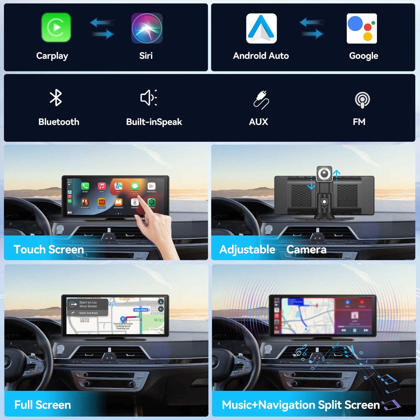 Pantalla Carplay Y Android Auto Inalámbrica Portátil — Moderniza Tu Coche En 2 Minutos