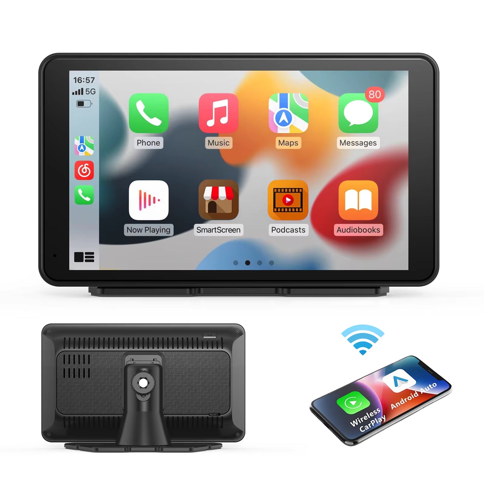 Pantalla Carplay Y Android Auto Inalámbrica Portátil — Moderniza Tu Coche En 2 Minutos