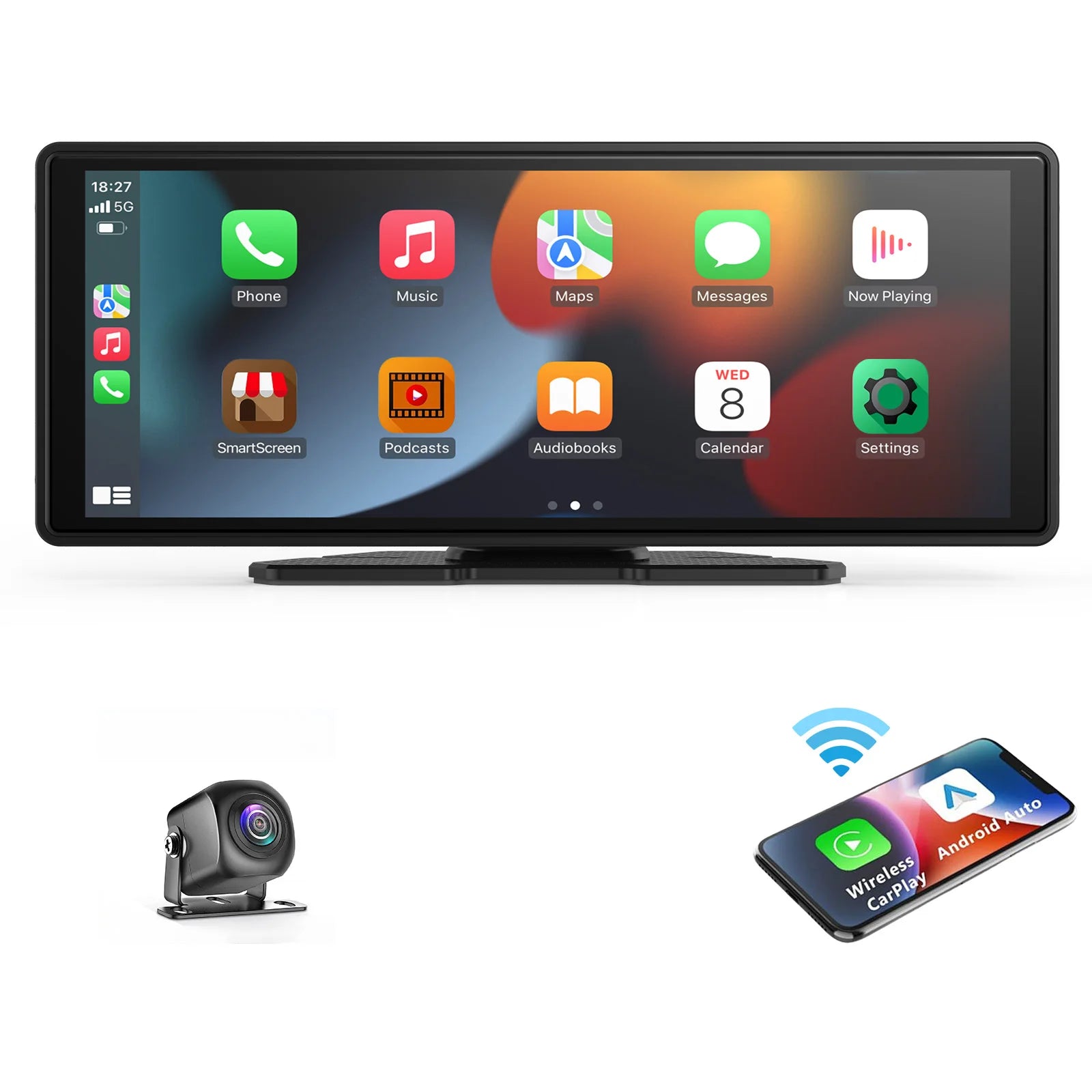 Pantalla Carplay Y Android Auto Inalámbrica Portátil — Moderniza Tu Coche En 2 Minutos