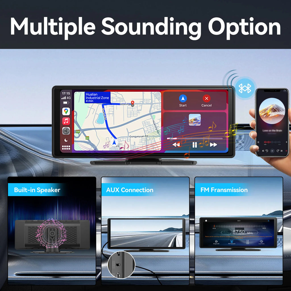 Pantalla Carplay Y Android Auto Inalámbrica Portátil — Moderniza Tu Coche En 2 Minutos