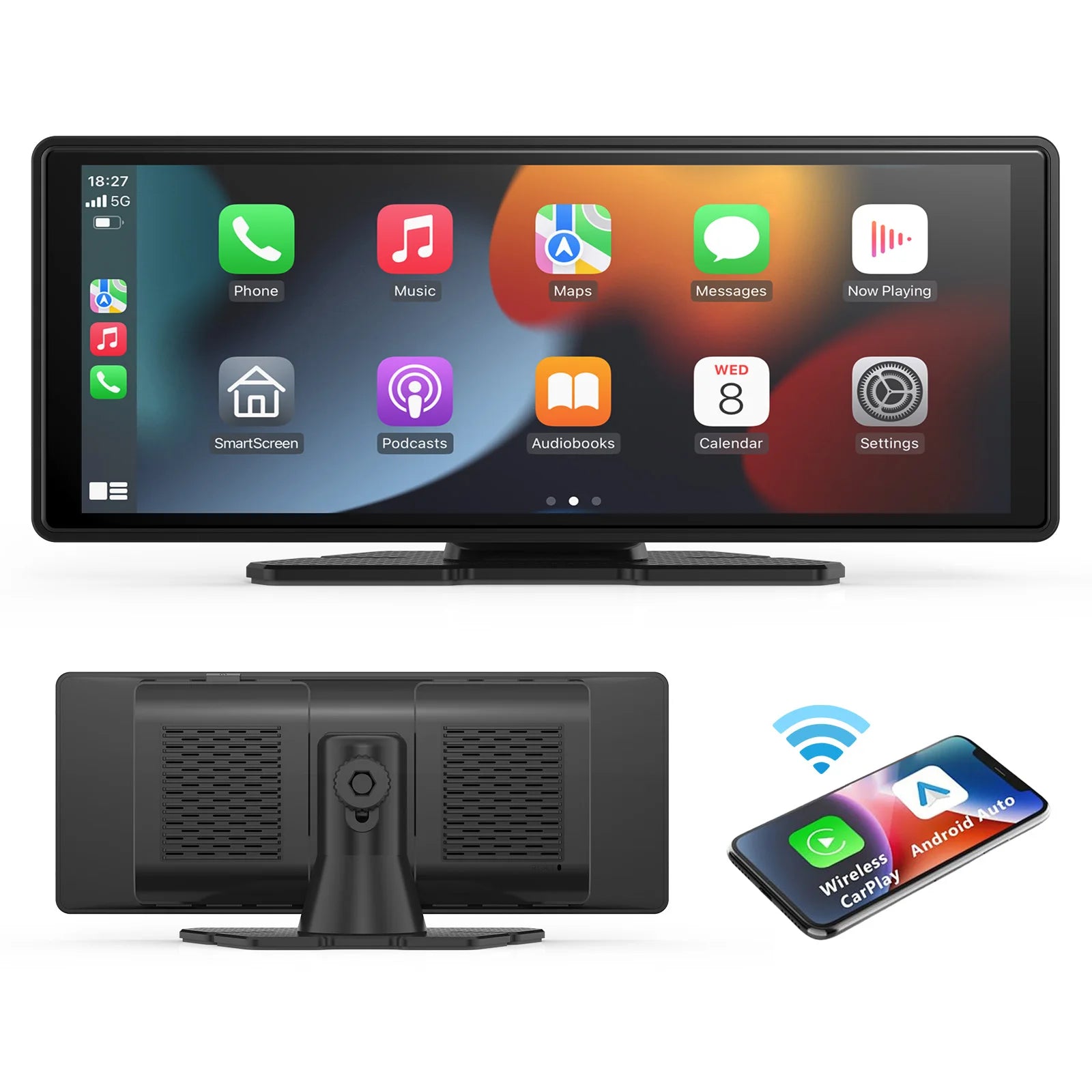 Pantalla Carplay Y Android Auto Inalámbrica Portátil — Moderniza Tu Coche En 2 Minutos